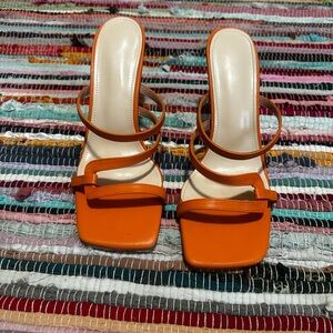 Orange Strappy Women's Sandals